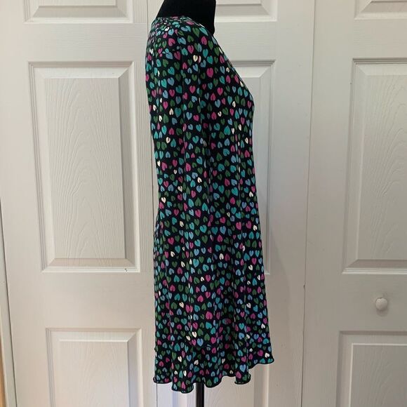 Helen Wang Hearts Wrap Front Dress Tunic Top Black - Picture 4 of 9